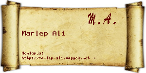 Marlep Ali névjegykártya